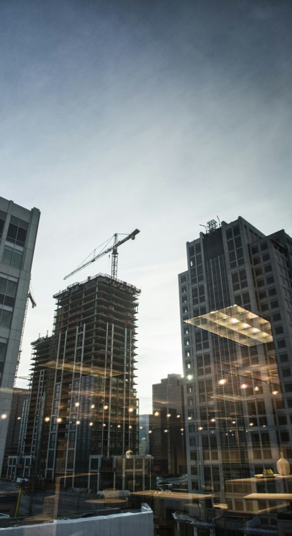 Buildings under construction in Bellevue, Washington USA.