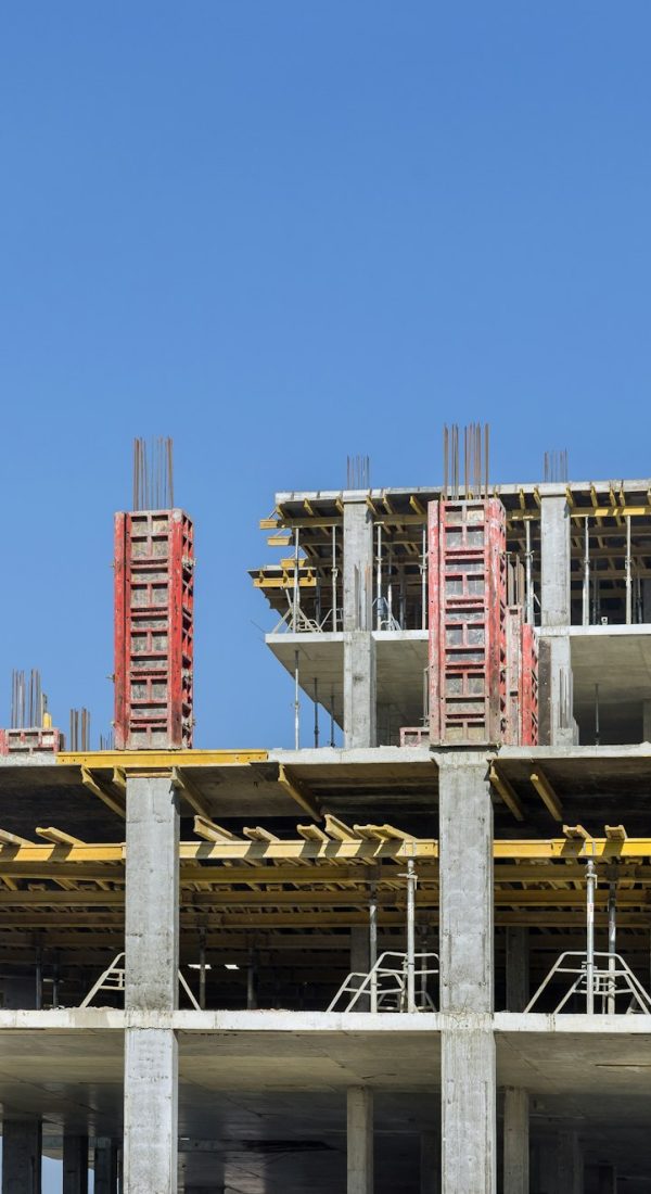 High rise cement building under construction